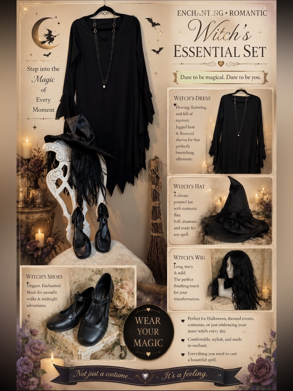 Moody Bewitching Romantic Whimsigoth Enchanting Witch’s Essential Set